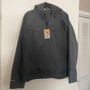 Grey men’s Royal Robbins waterproof jacket size large. New with tags No blemish